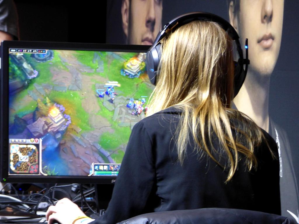 Modern ultra-wide curved gaming monitor